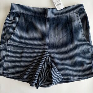 J. Crew Navy and White Striped High Waist Shorts